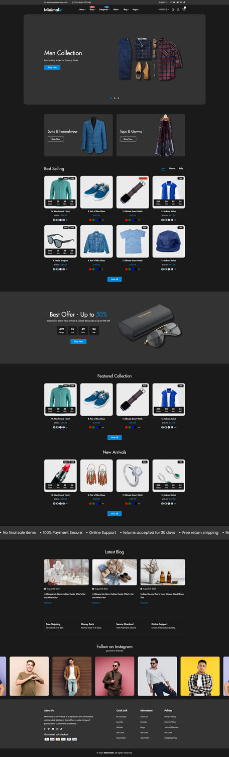 Minimalin - Minimal Multipurpose HTML Template