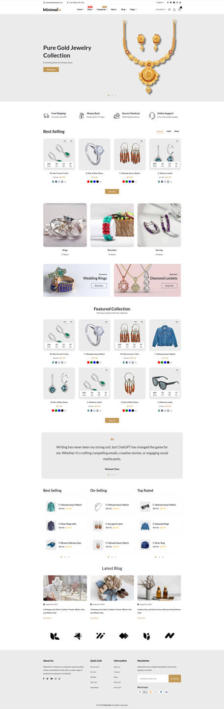 Minimalin - Minimal Multipurpose HTML Template