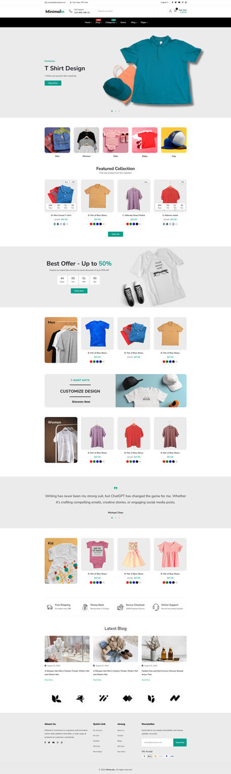 Minimalin - Minimal Multipurpose HTML Template