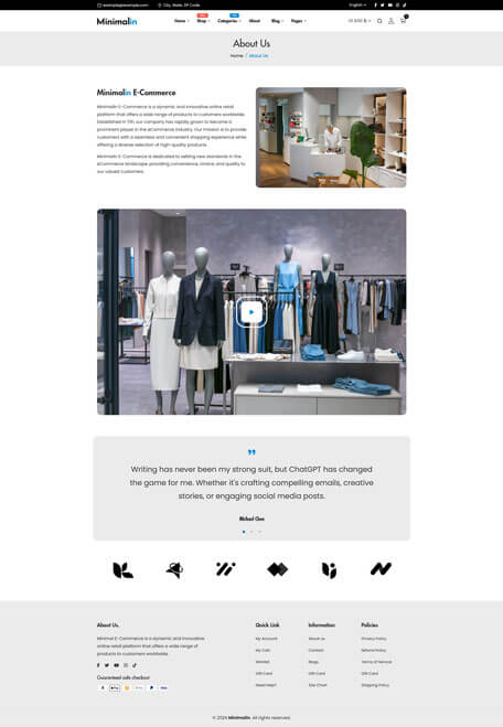 Minimalin - Minimal Multipurpose HTML Template