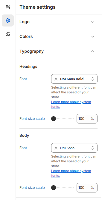 Theme Settings