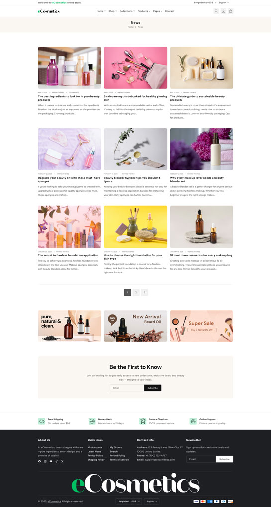eCosmetics – Beauty & Skincare Shopify Theme 2.0