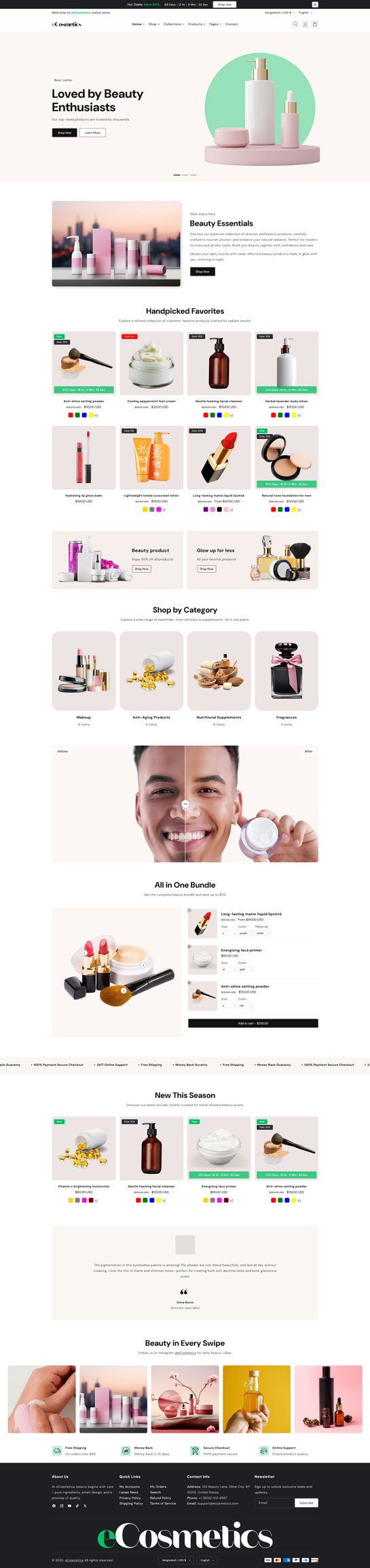 eCosmetics – Beauty & Skincare Shopify Theme 2.0