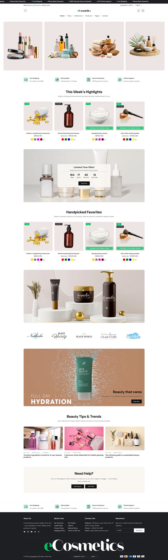 eCosmetics – Beauty & Skincare Shopify Theme 2.0