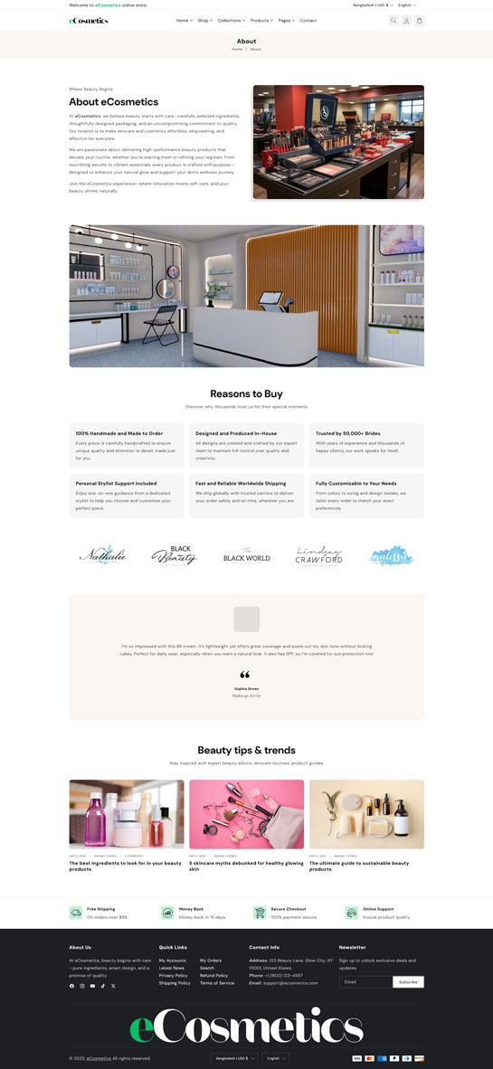 eCosmetics – Beauty & Skincare Shopify Theme 2.0