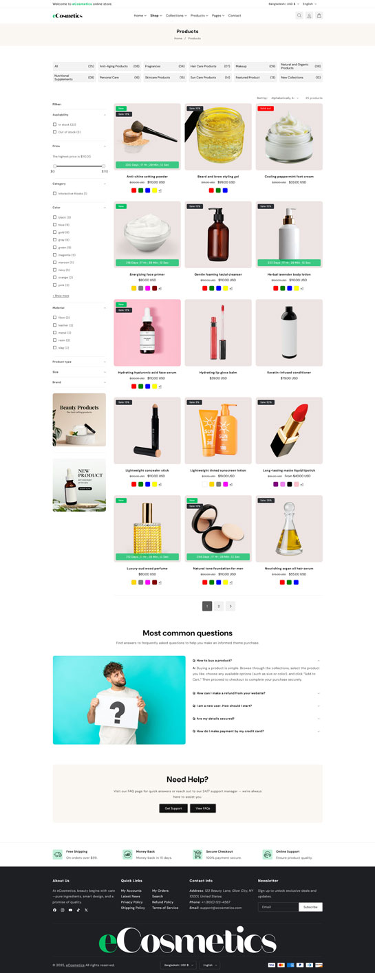 eCosmetics – Beauty & Skincare Shopify Theme 2.0