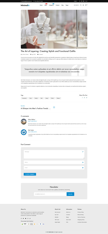 Minimalin - Minimal Multipurpose Shopify Theme OS 2.0