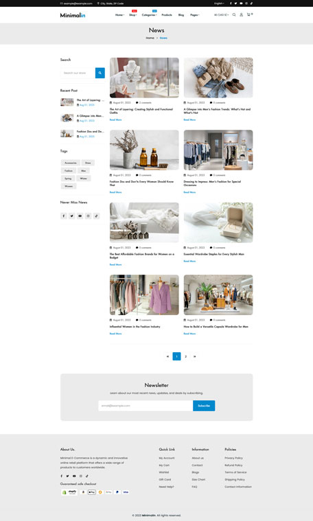 Minimalin - Minimal Multipurpose Shopify Theme OS 2.0