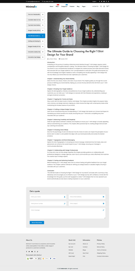 Minimalin - Minimal Multipurpose Shopify Theme OS 2.0