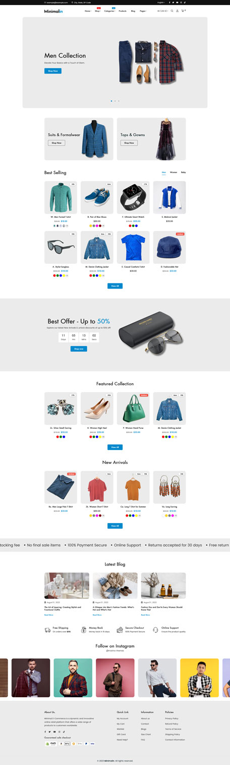 Minimalin - Minimal Multipurpose Shopify Theme OS 2.0