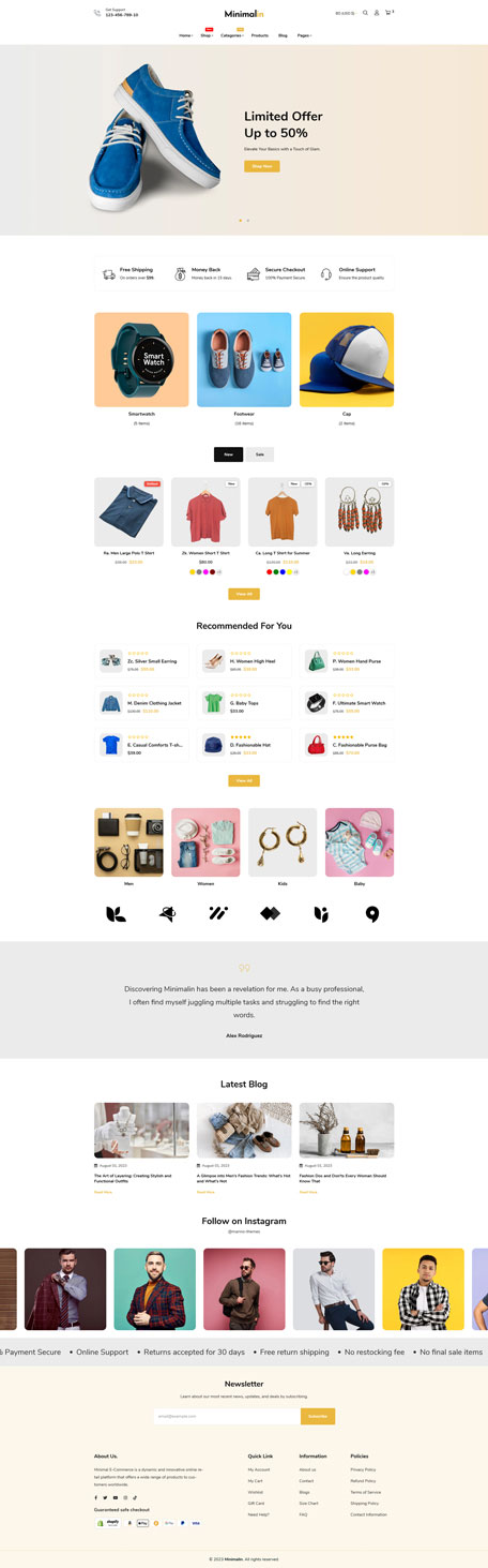 Minimalin - Minimal Multipurpose Shopify Theme OS 2.0