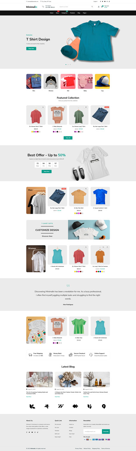 Minimalin - Minimal Multipurpose Shopify Theme OS 2.0