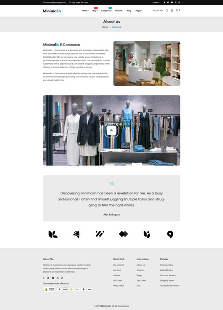 Minimalin - Minimal Multipurpose Shopify Theme OS 2.0