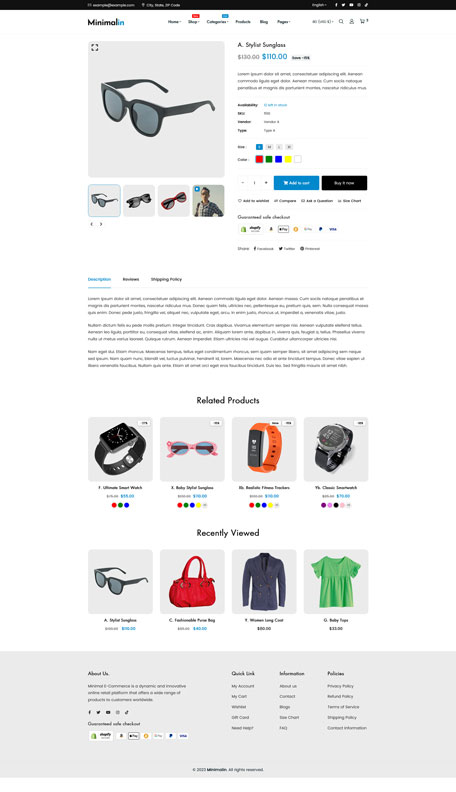 Minimalin - Minimal Multipurpose Shopify Theme OS 2.0